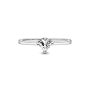 Clear Heart Solitaire Ring