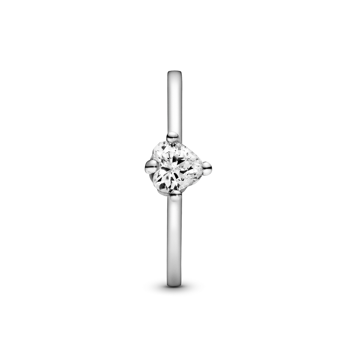 Clear Heart Solitaire Ring