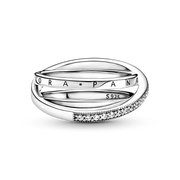 Crossover Pavé Triple Band Ring