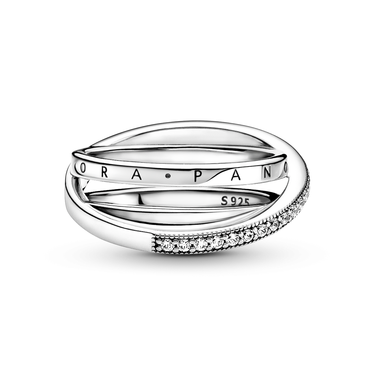 Crossover Pavé Triple Band Ring