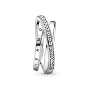 Crossover Pavé Triple Band Ring