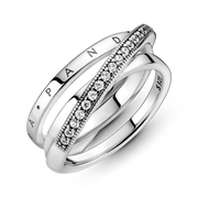 Crossover Pavé Triple Band Ring