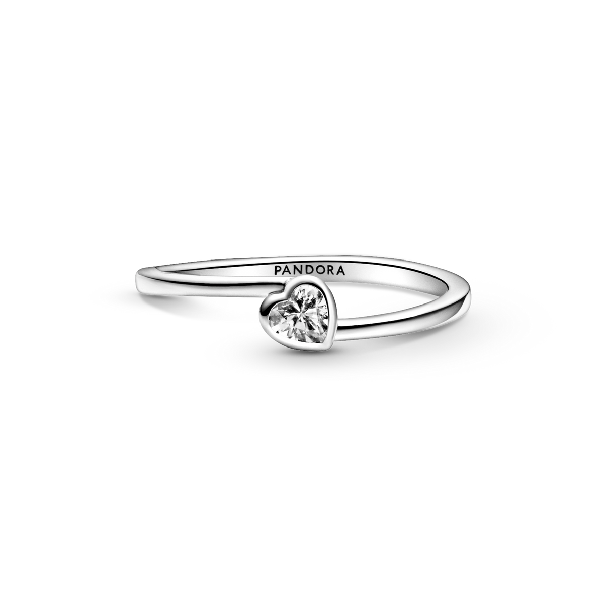 FINAL SALE - Clear Tilted Heart Solitaire Ring
