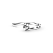 FINAL SALE - Clear Tilted Heart Solitaire Ring