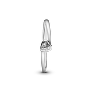 FINAL SALE - Clear Tilted Heart Solitaire Ring