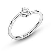 FINAL SALE - Clear Tilted Heart Solitaire Ring