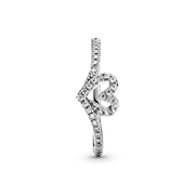Sparkling Wishbone Heart Ring