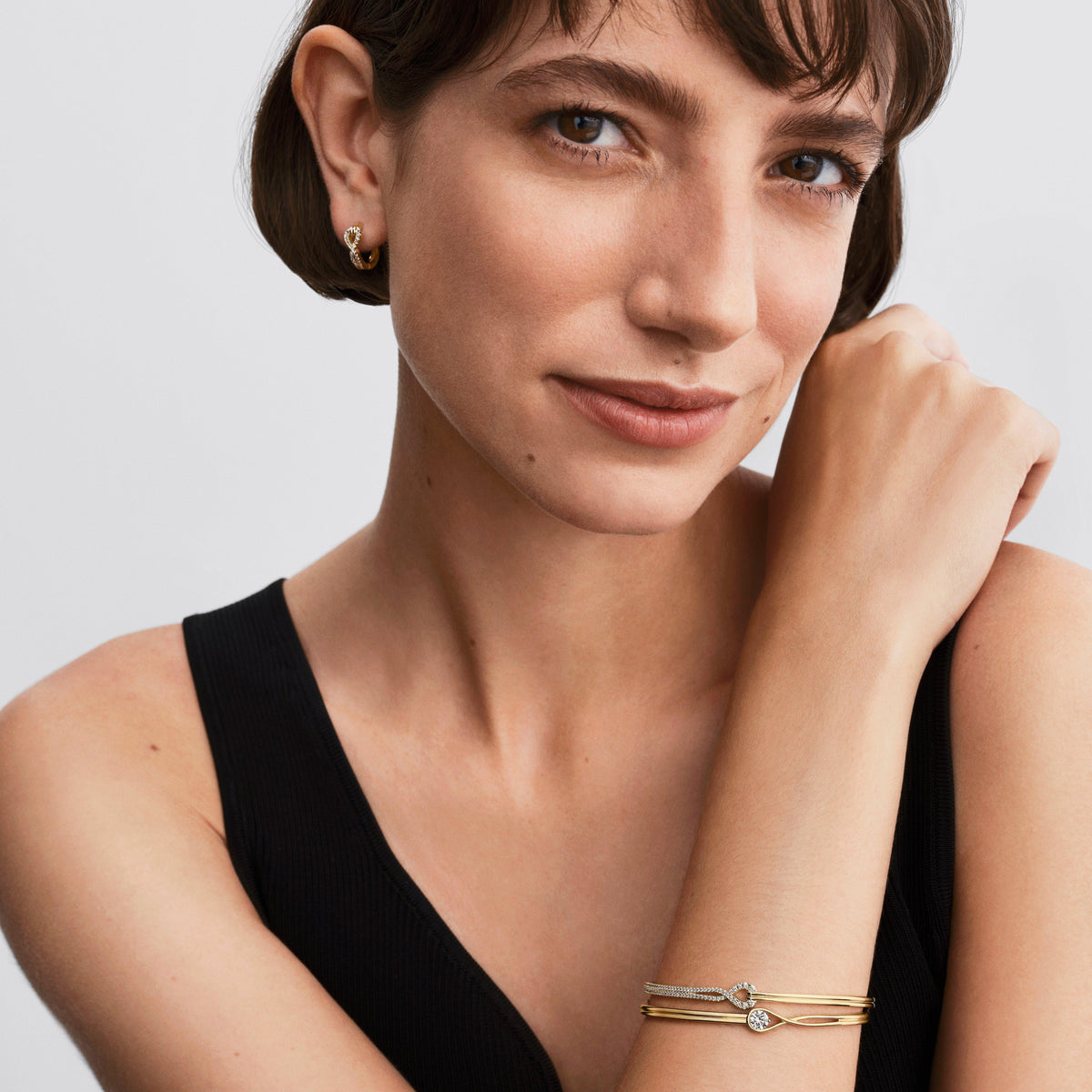 Pandora Infinite Lab-grown Diamond Pavé Double Row Bangle
