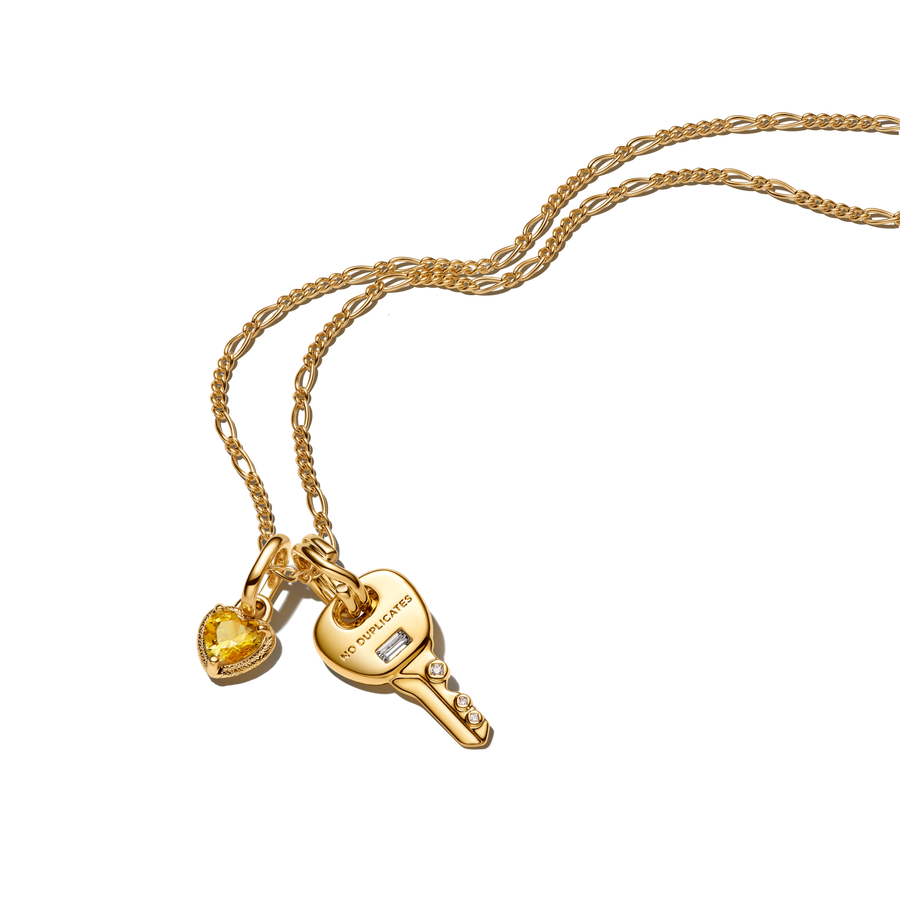 Heart & Key Necklace Set