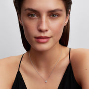 Pandora Talisman Sterling Silver Lab-Grown Diamond Heart & Star Dangle Pendant Necklace