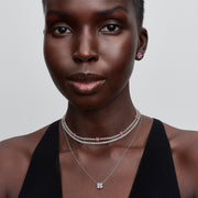 Pink Flower Tennis Necklace
