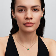 Green Lucky Clover Pendant Necklace