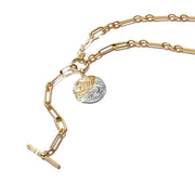 Oversized Sun & Moon Medallion Necklace Set