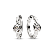 FINAL SALE - Pandora Infinite 14k White Gold Lab-grown Diamond Hoop Earrings