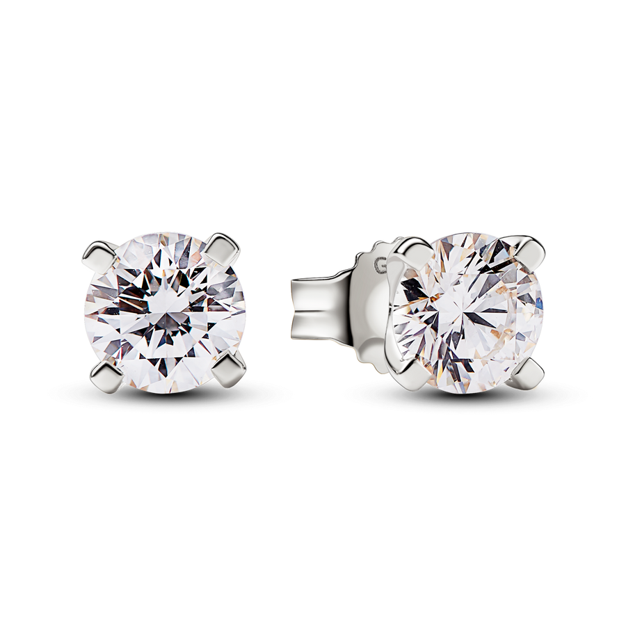 Pandora Era 14k White Gold Lab-grown Diamond Earrings