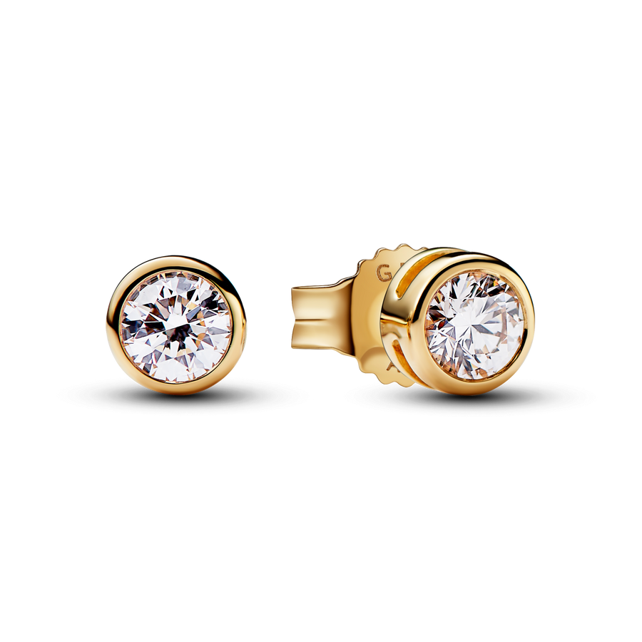 Pandora Era Bezel 14k Gold Lab-grown Diamond Earrings