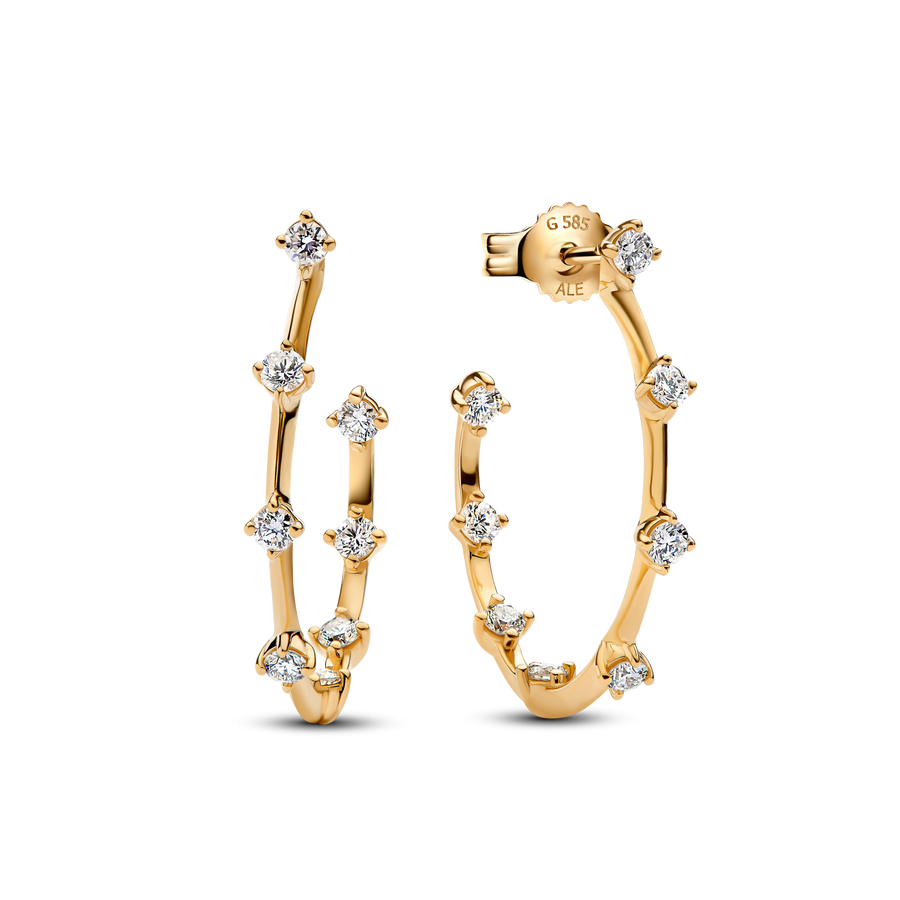 Pandora Era Lab-Grown Diamond Station Hoop Earrings