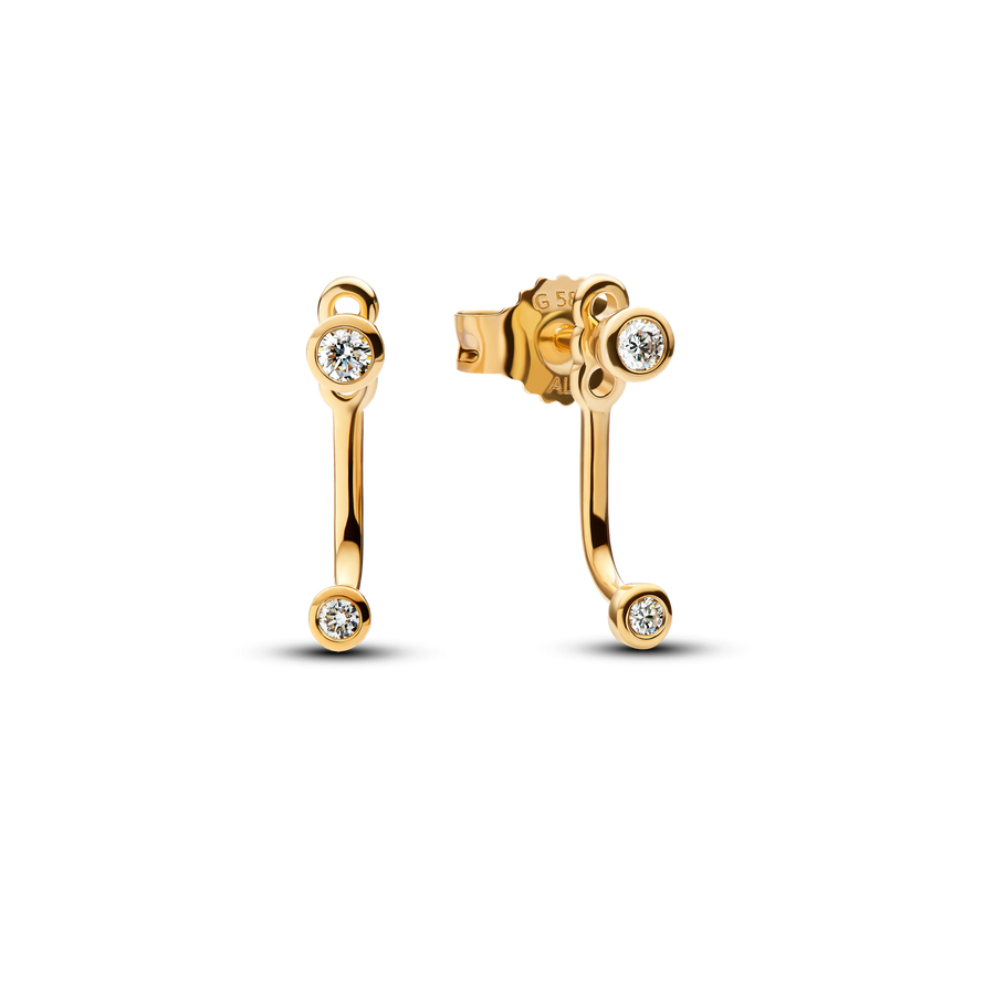 Pandora Era Bezel Lab-Grown Diamond Ear Jacket Stud Earrings