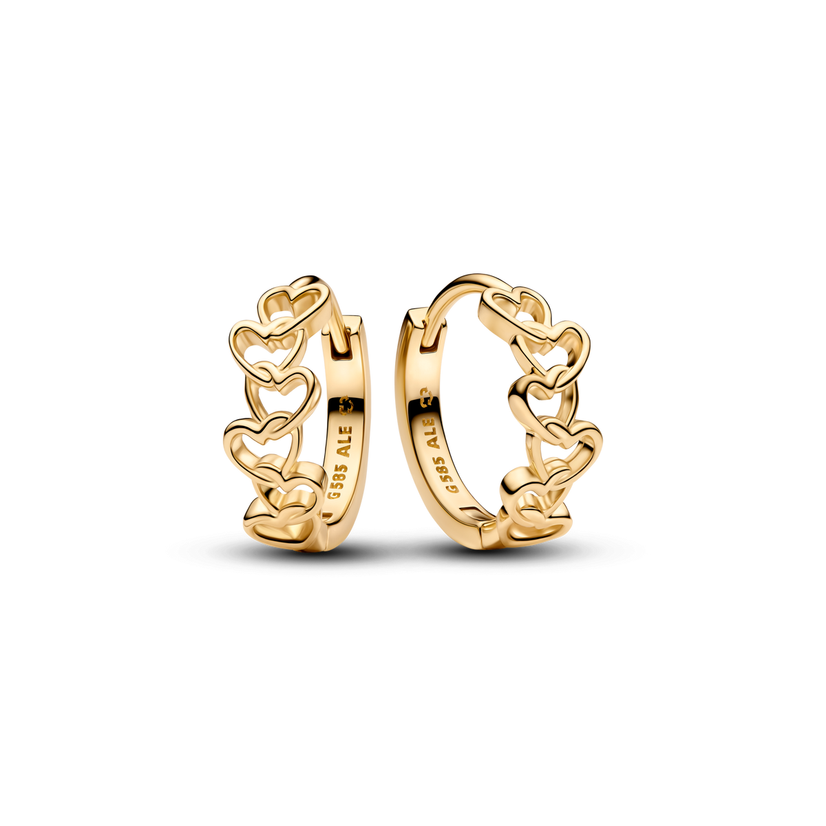 Pandora Era Linked Hearts Hoop Earrings