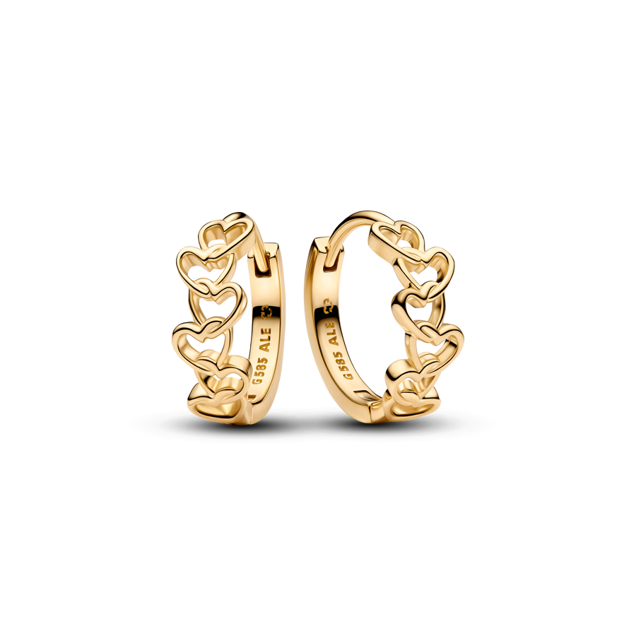 Pandora Era Linked Hearts Hoop Earrings