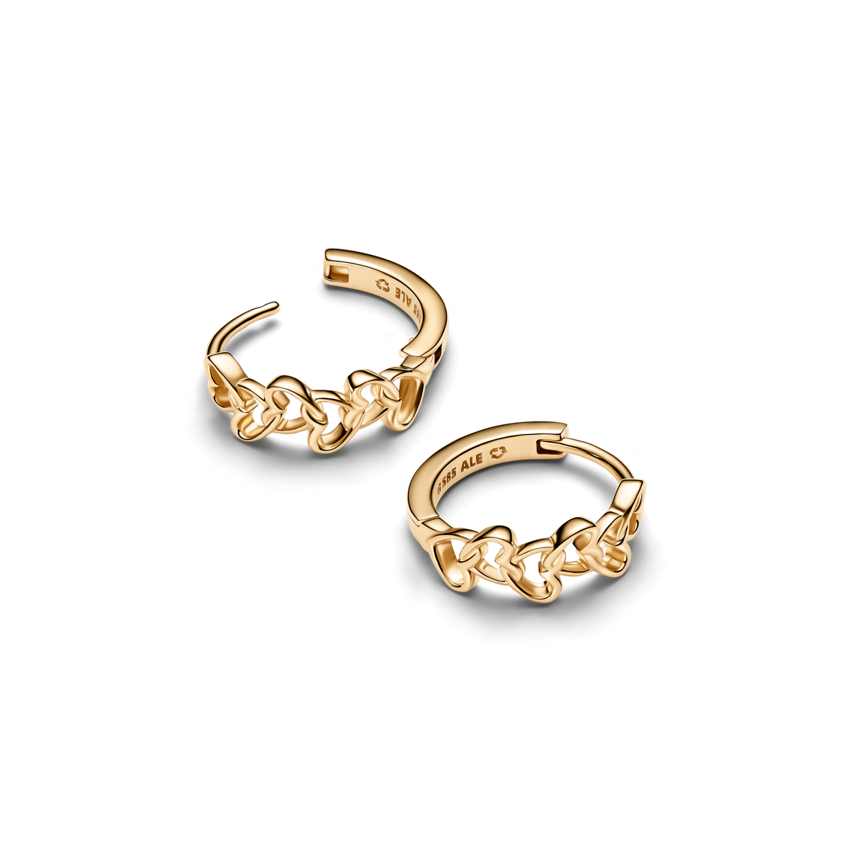 Pandora Era Linked Hearts Hoop Earrings