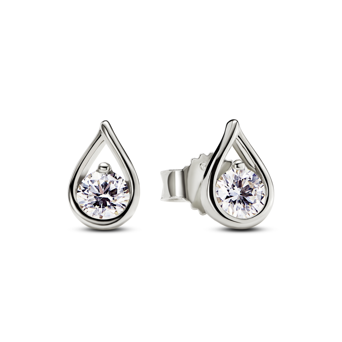 Pandora Infinite 14k White Gold Lab-grown Diamond Earrings
