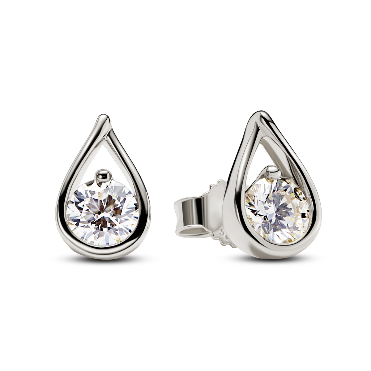 FINAL SALE - Pandora Infinite 14K White Gold Lab-grown Diamond Earrings