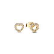 Open Heart Stud Earrings