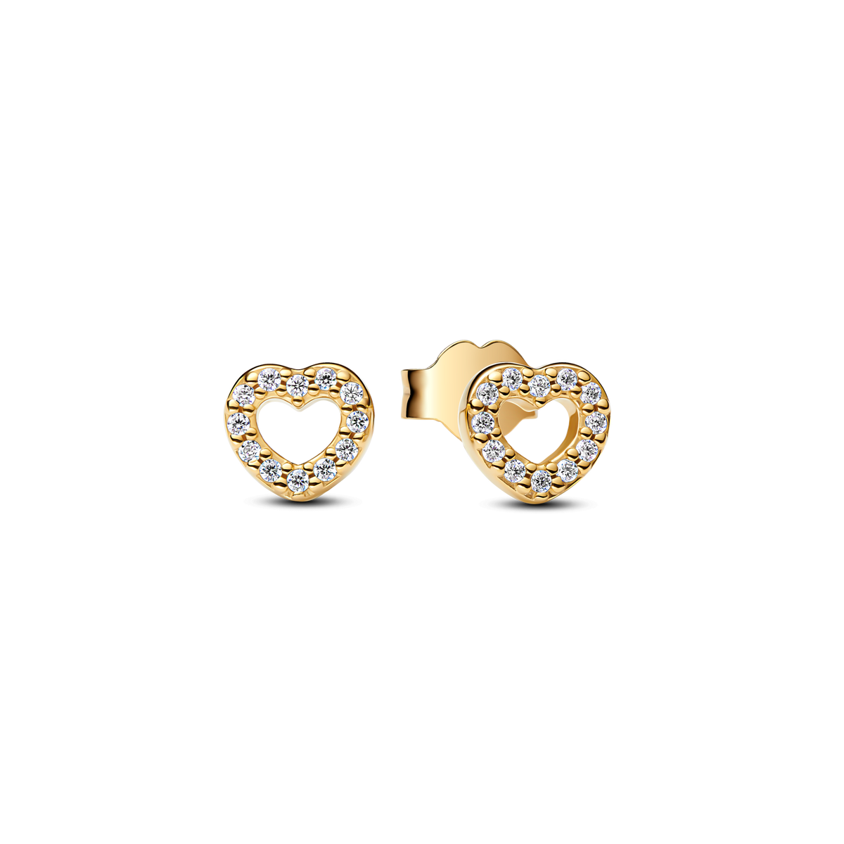 Open Heart Stud Earrings
