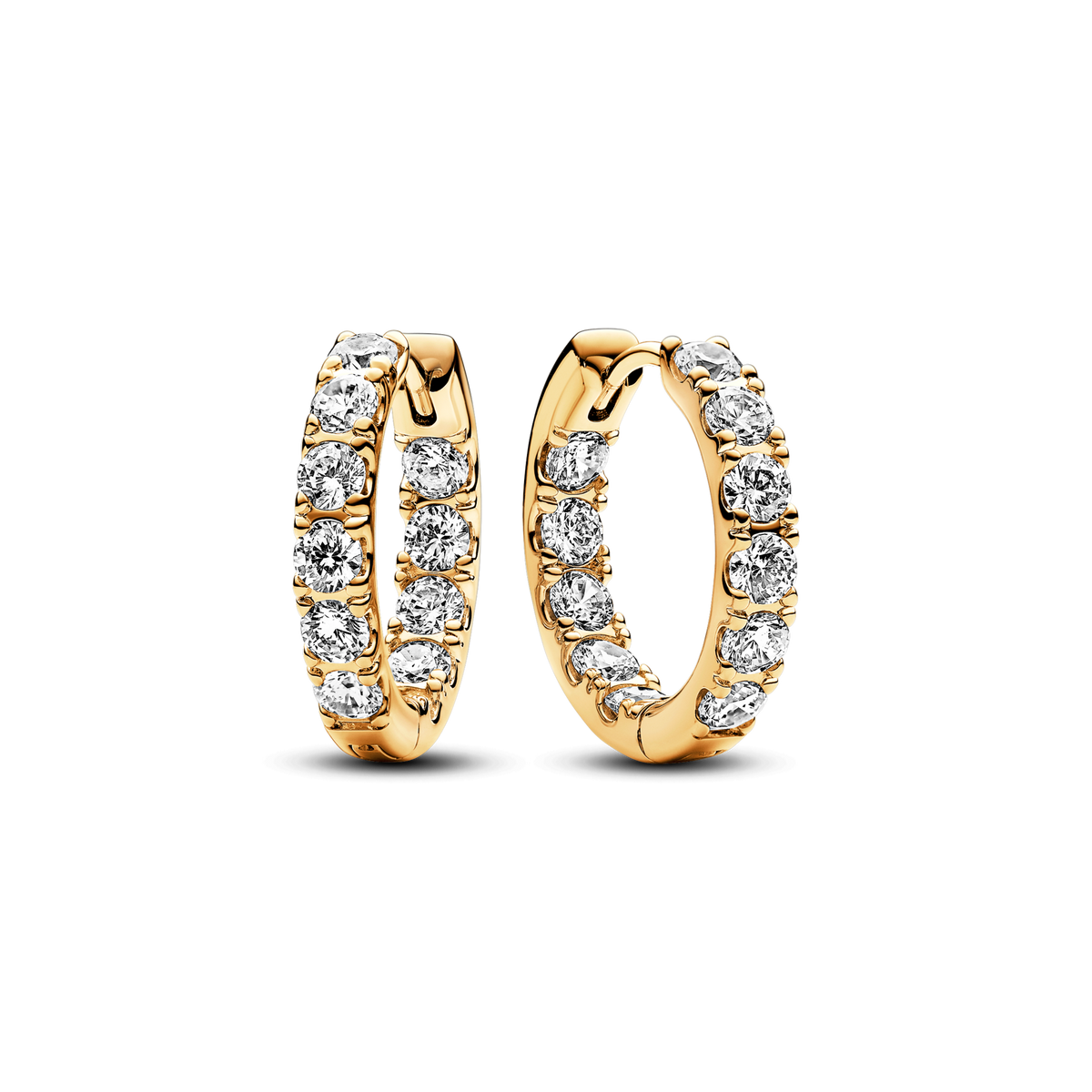 Sparkling Row Eternity Hoop Earrings