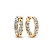 Sparkling Row Eternity Hoop Earrings