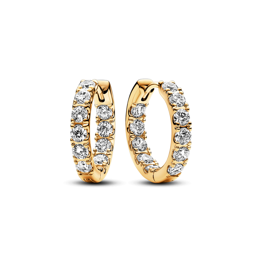 Sparkling Row Eternity Hoop Earrings