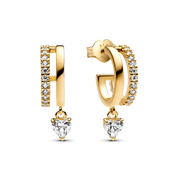 Dangling Heart Hoop Earrings