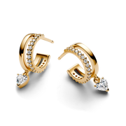 Dangling Heart Hoop Earrings