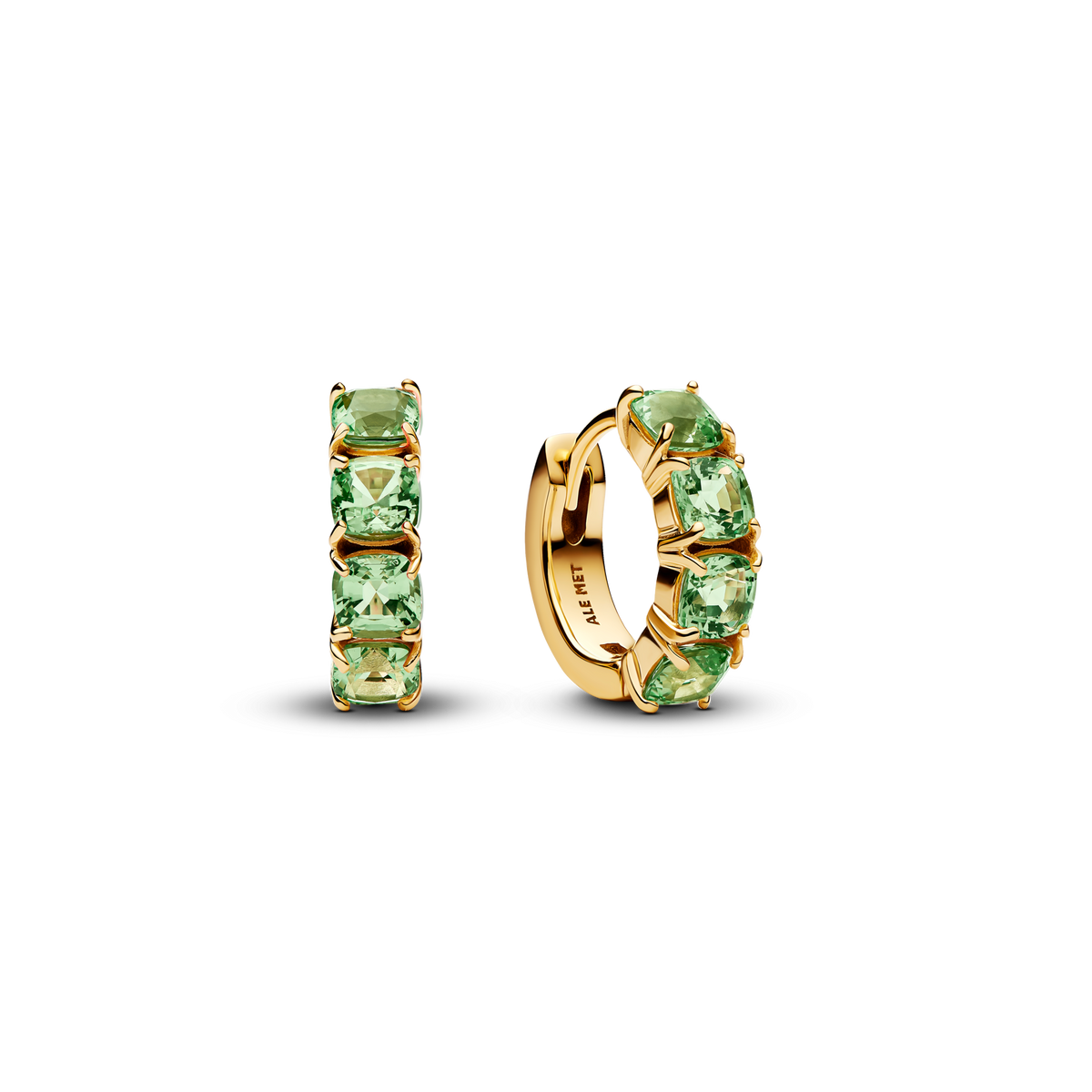 Green Hoop Earrings
