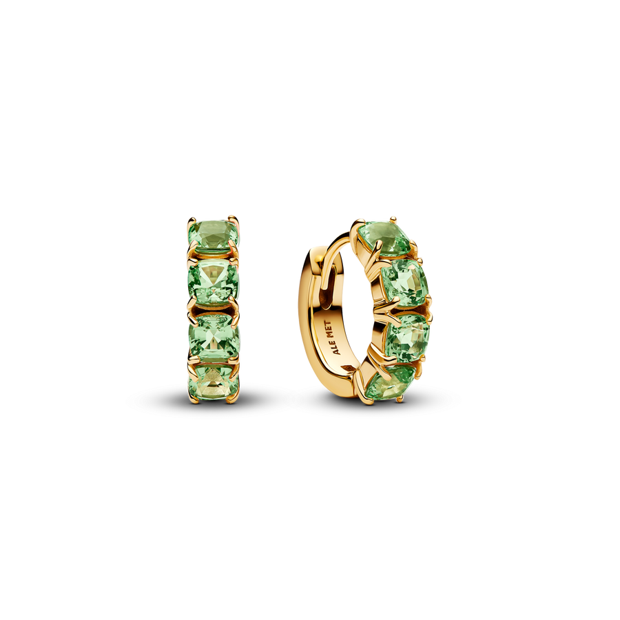 Green Hoop Earrings