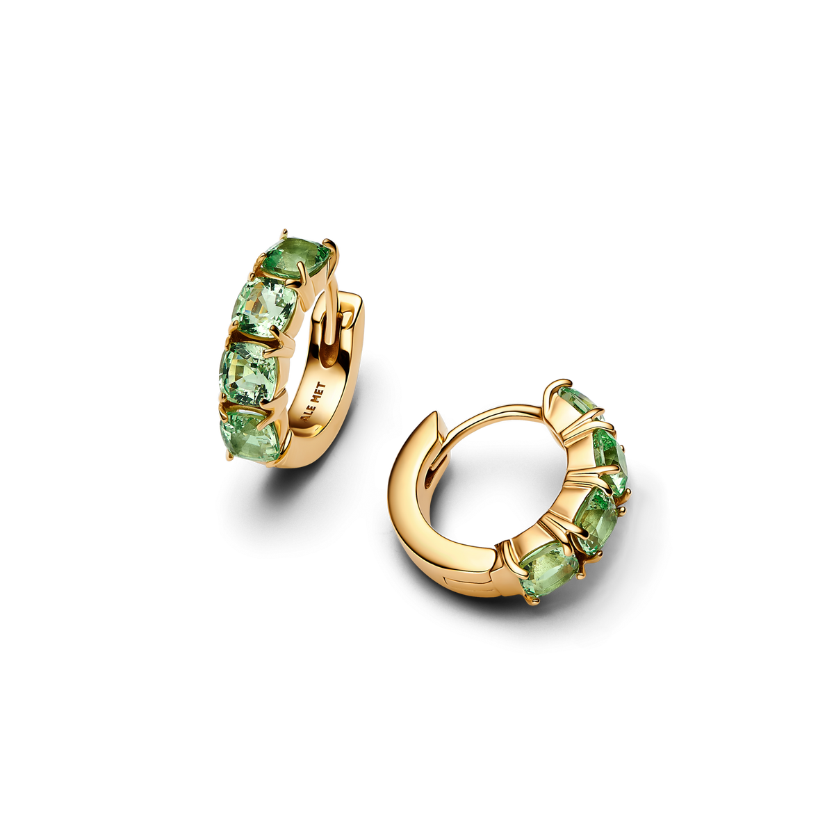 Green Hoop Earrings