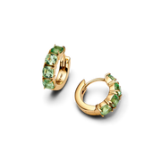 Green Hoop Earrings