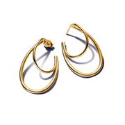 Organically Shaped Double Hoop Earrings