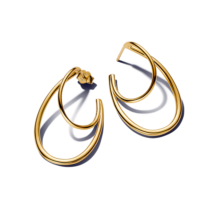 Organically Shaped Double Hoop Earrings