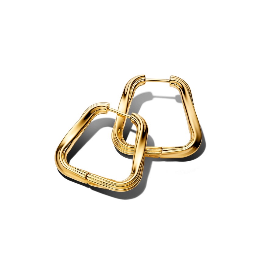 Twisted Triangle Large Hoop Earrings