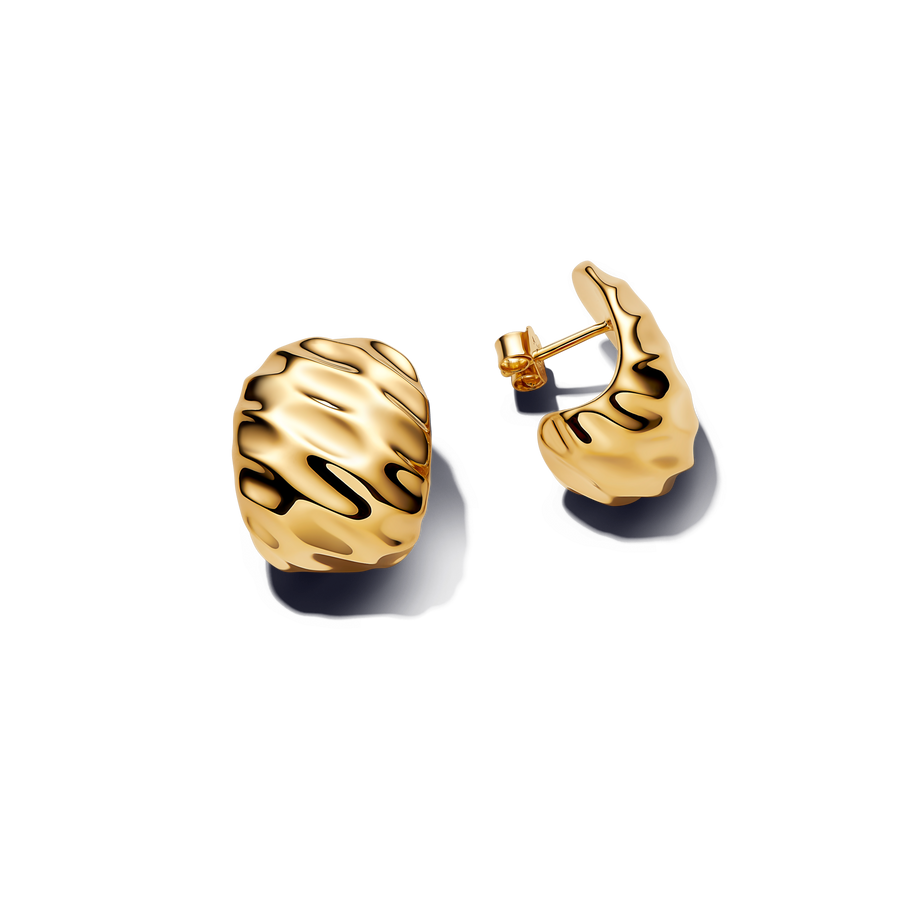 Rippled Wide Hoop Earrings