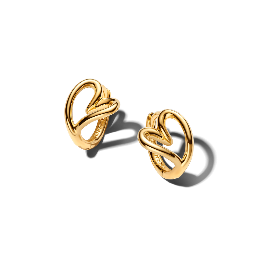 Organically Shaped Heart Small Hoop Earrings