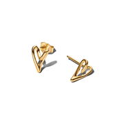 Organically Shaped Heart Stud Earrings