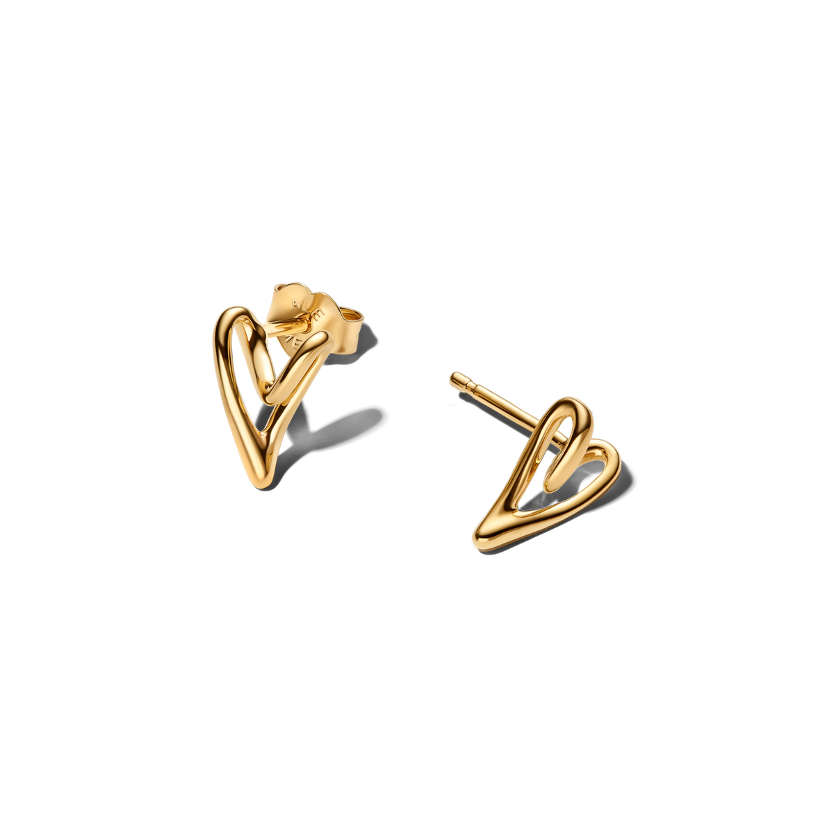 Organically Shaped Heart Stud Earrings