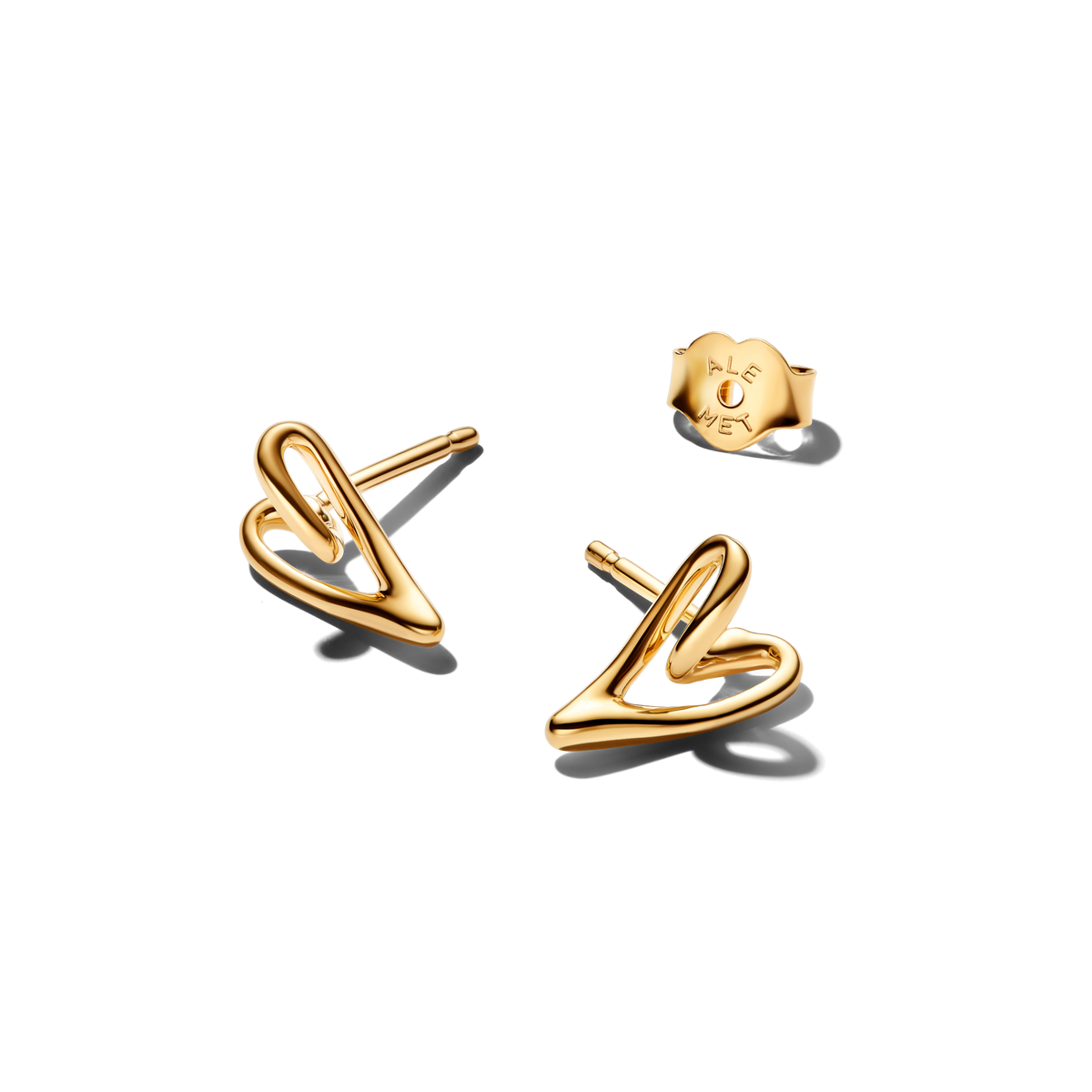 Organically Shaped Heart Stud Earrings