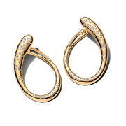 Organically Shaped Stone-Set Hinged Hoop Earrings