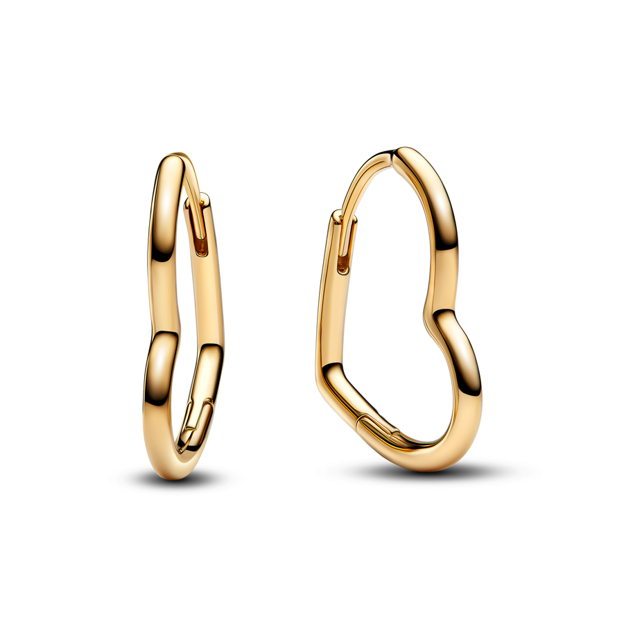 Asymmetrical Heart Hoop Earrings