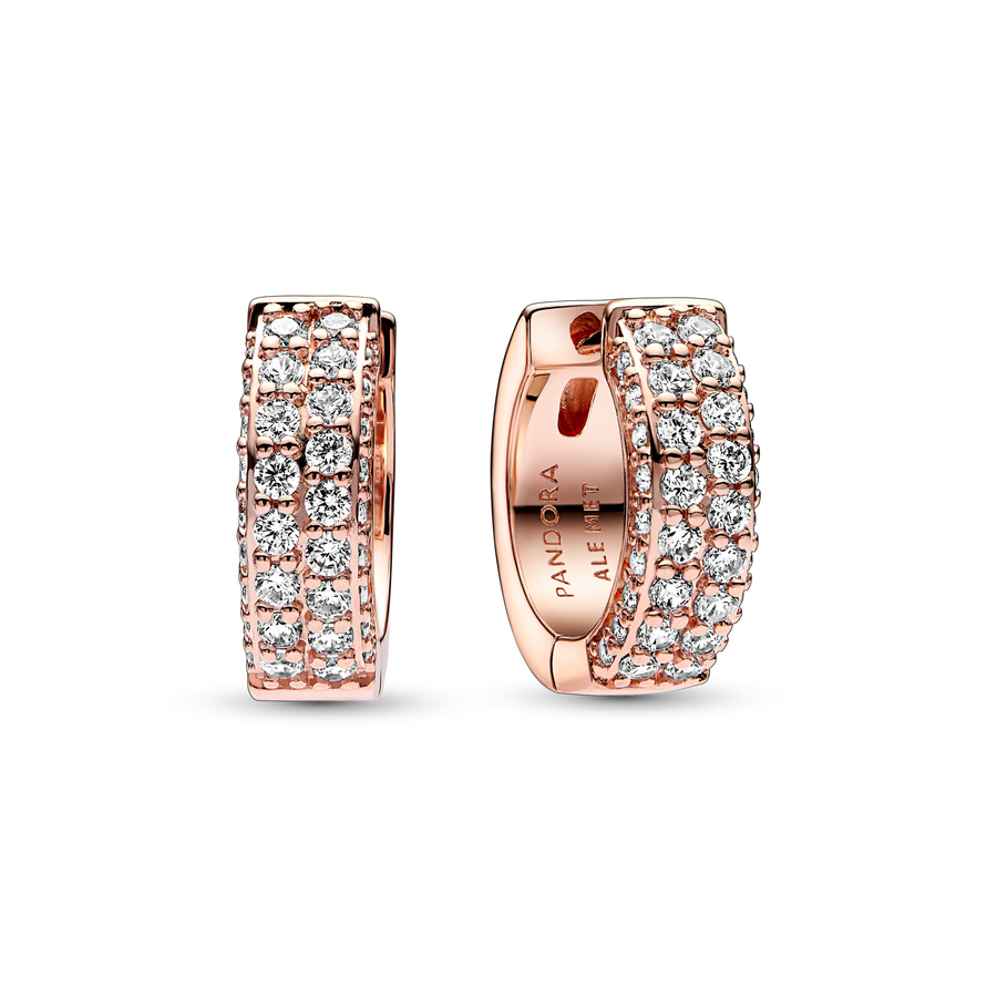 FINAL SALE - Pandora Timeless Pavé Double-row Hoop Earrings