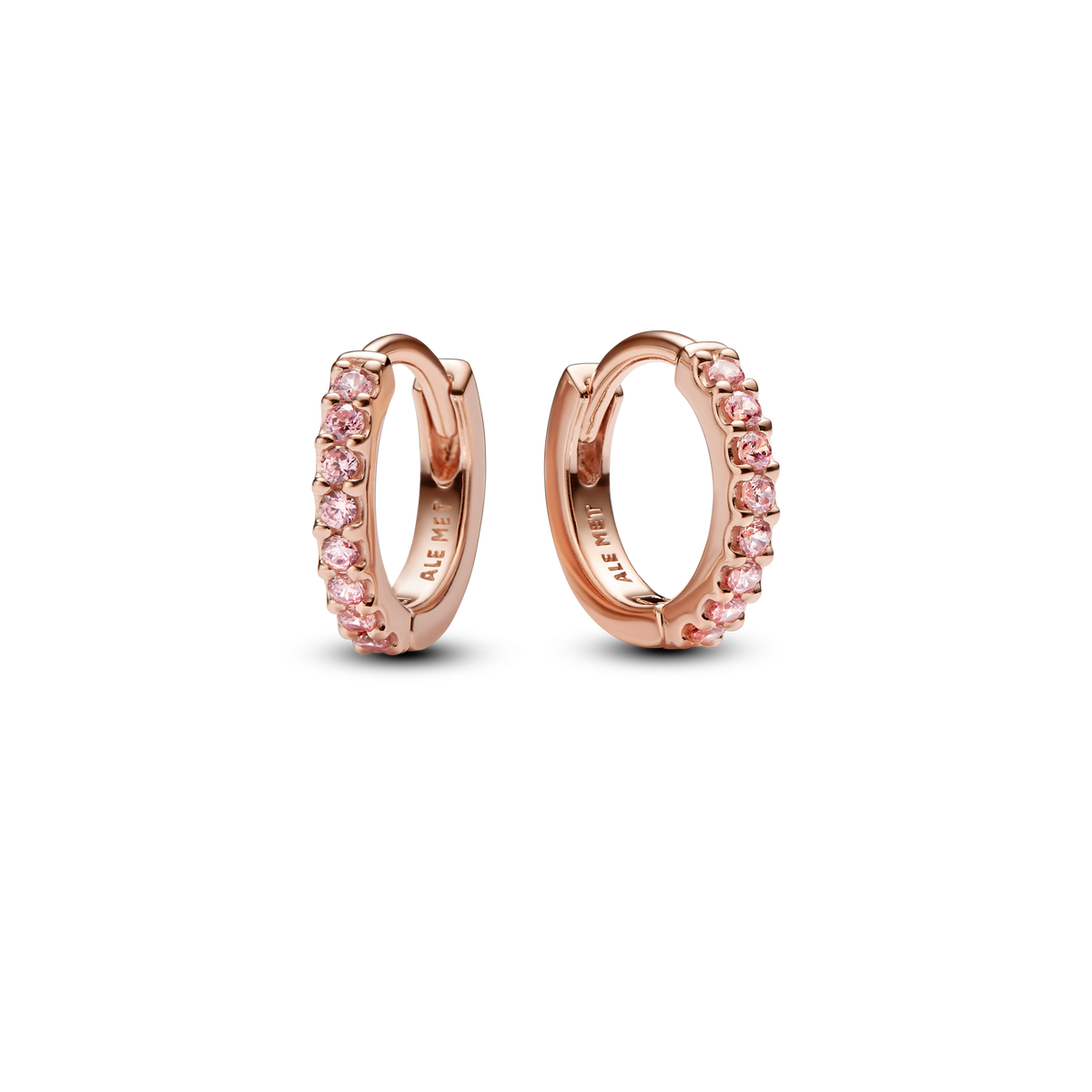 Sparkling Pink Huggie Hoop Earrings